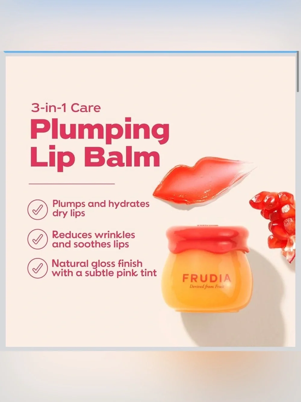 FRUDIA Pomegranate Honey Lip Balm NEW
